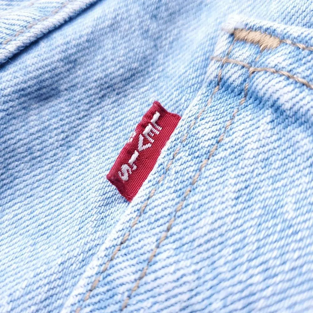 Levis Premium 70s High Slim Straight Jeans Women Size 25 Blue‎ Distressed